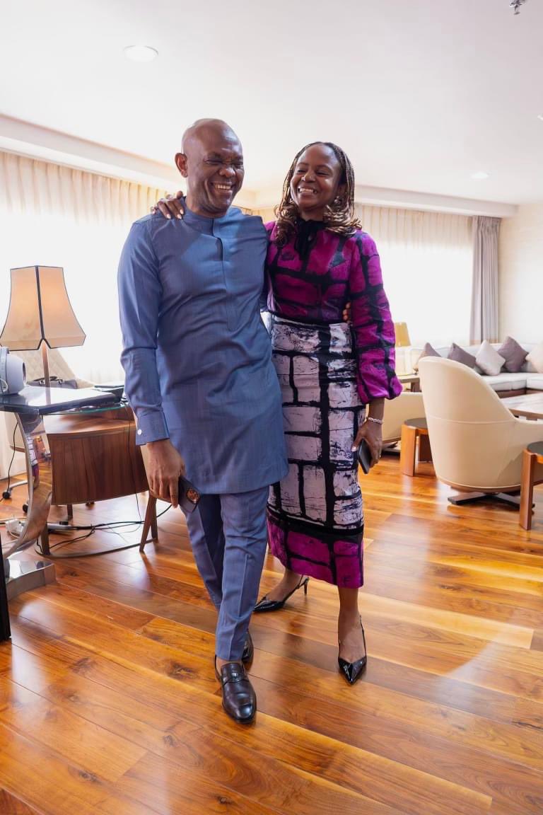 Opetuyii's tweet photo. #MrsTOE and #MrTOE @TonyOElumelu had the pleasure of hosting Mr. Ajay Banga, President of @WorldBank and his lovely wife Mrs. Ritu Banga at the iconic @HiltonAbuja. 
#TOEWay https://t.co/OWOMVjr25H
