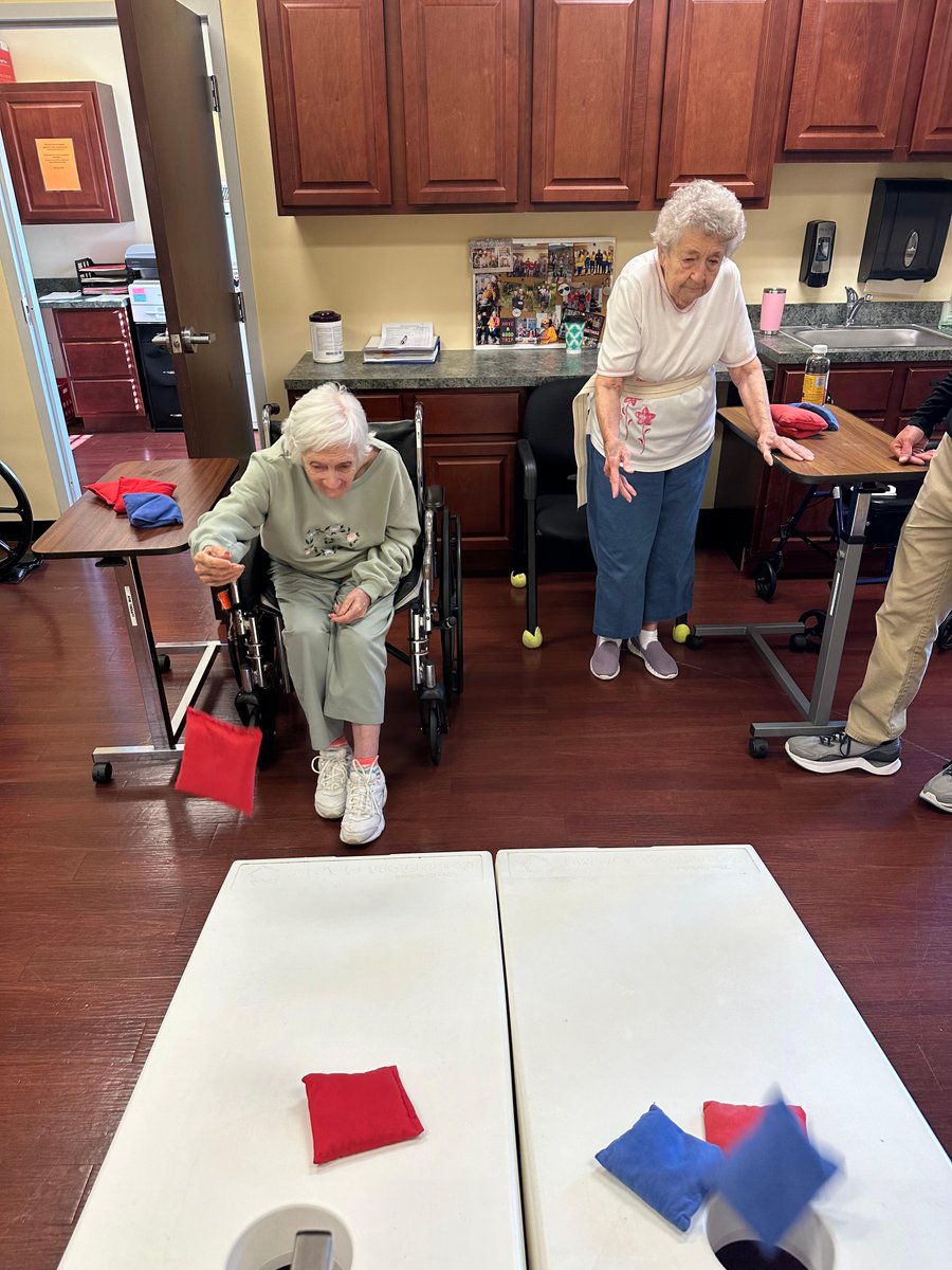 We had a little fun last Friday with an intense corn hole match 😜

It came down to a sudden death match between our CSR &amp; PD (our PD came out on top, ever so slightly)! 

#trilogyhealth #trilogyliving