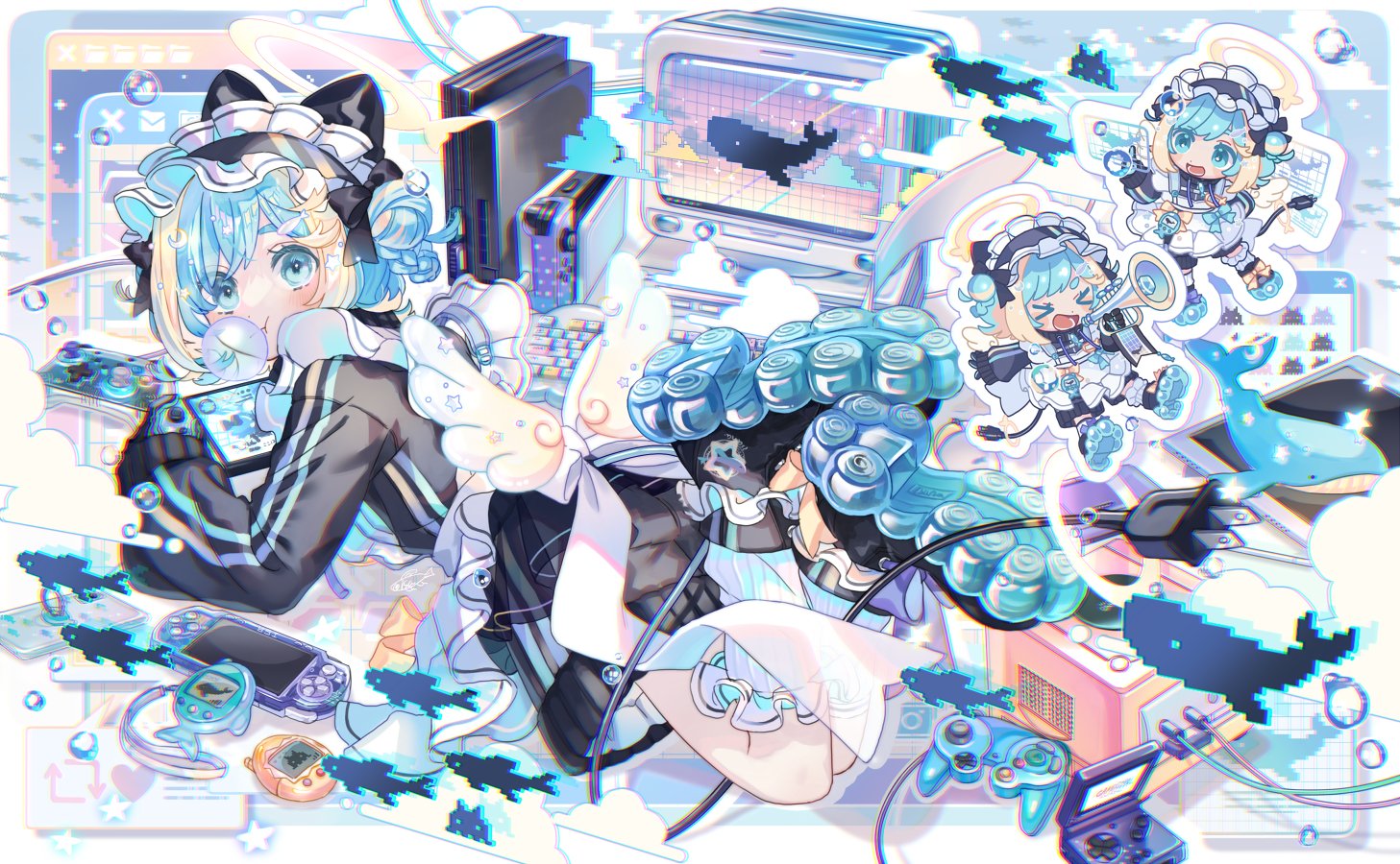 オリジナルイラスト ジャージメイドちゃん(手描き) オリジナルイラスト ジャージメイドちゃん(手描き) ジャージ
