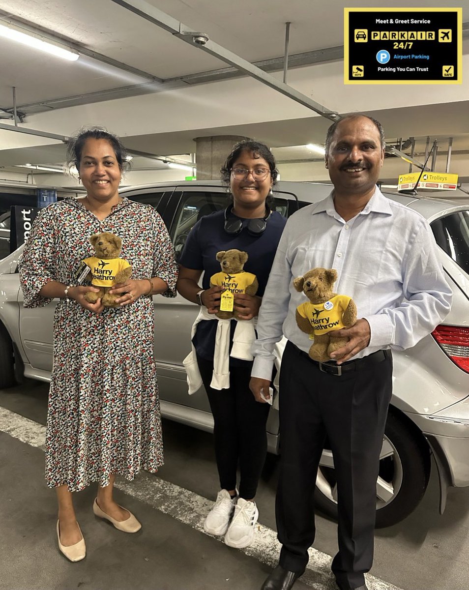 parkair247's tweet photo. A few of our lovely customers being greeted by our mascots upon return! Thank you for booking with us, we look forward to seeing you guys next time! 🧸😍🚘🅿️✈️ @HeathrowAirport 

#PARKAIR247 #MeetandGreet #Airport #Airportparking #Heathrow #Heathrowairport #Family https://t.co/cmKYmF7so4