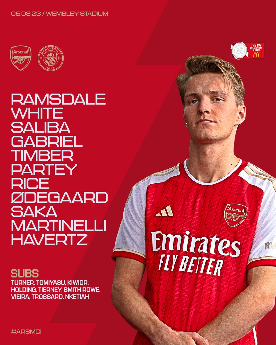 Arsenal's tweet image. 🔴 𝗧𝗘𝗔𝗠𝙉𝙀𝙒𝙎 ⚪️

All three summer signings start - Come on you Gunners! ✊