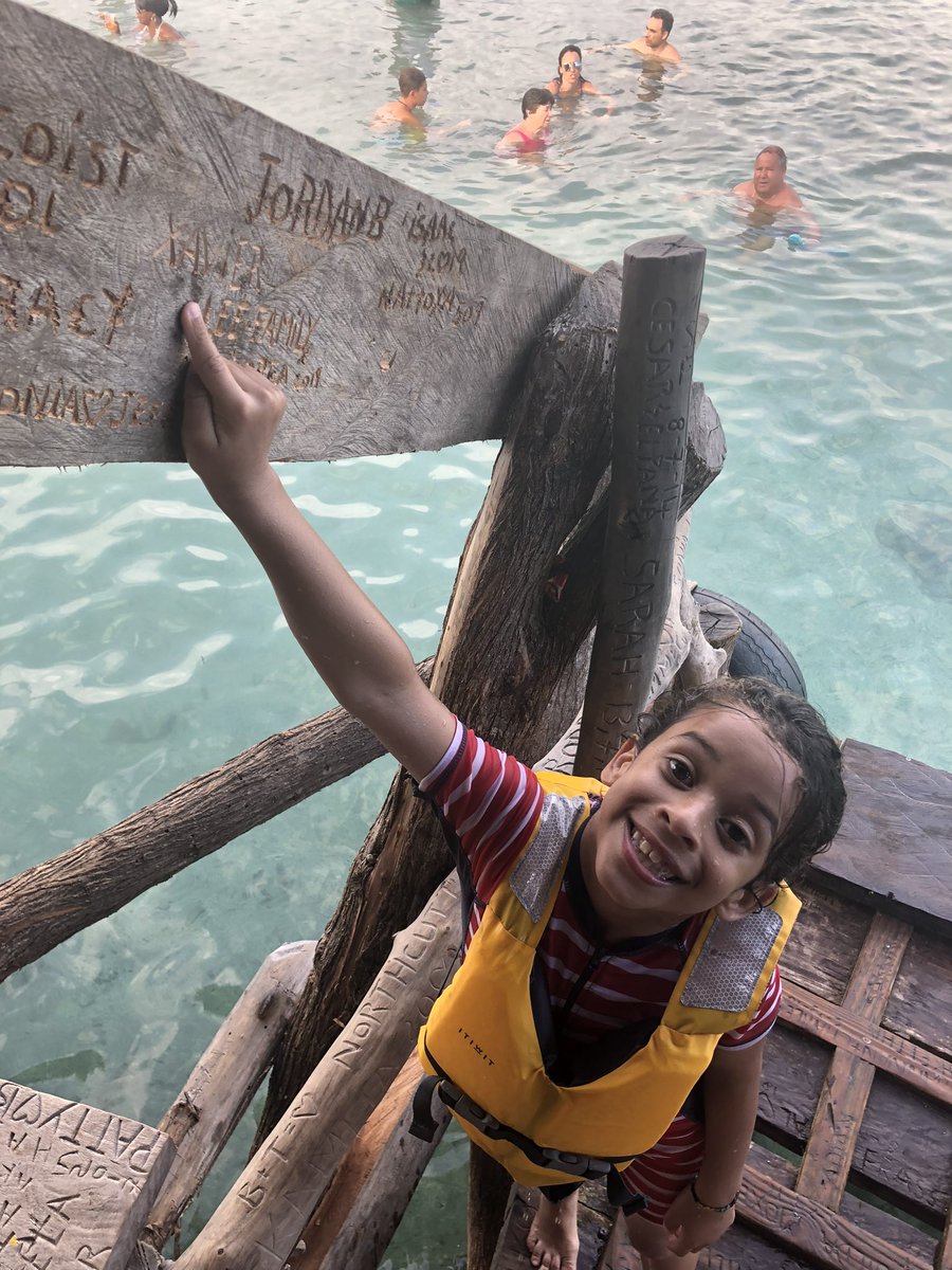 BeeAMarkie's tweet photo. @easyJetholidays My favourite holiday memory was visiting Pelican Bar in Jamaica with my son. He couldn’t believe the bar was in the ocean and he could swim around it. He also had his name engraved on the stairs 💛 @AnnieGones #YourHolidayMoment https://t.co/WdkFY7gtsN