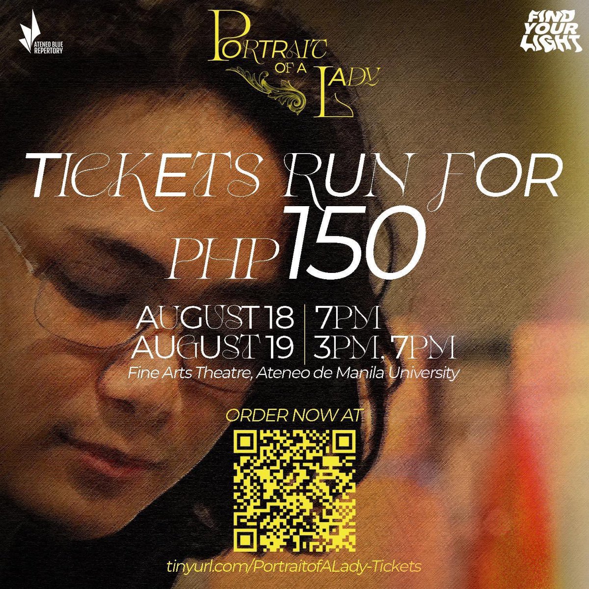 ateneo_blueREP's tweet photo. You are cordially invited to witness her portrait come to life 🕯️🖼️

Ateneo Blue Repertory presents its 32nd Season’s Premiere Production: Portrait Of A Lady.

Seats are limited, so purchase your tickets now at https://t.co/LIPSZrZUcE… for as low as Php150. 🎟️

#PORTRAITblueREP https://t.co/q5fnljfaug