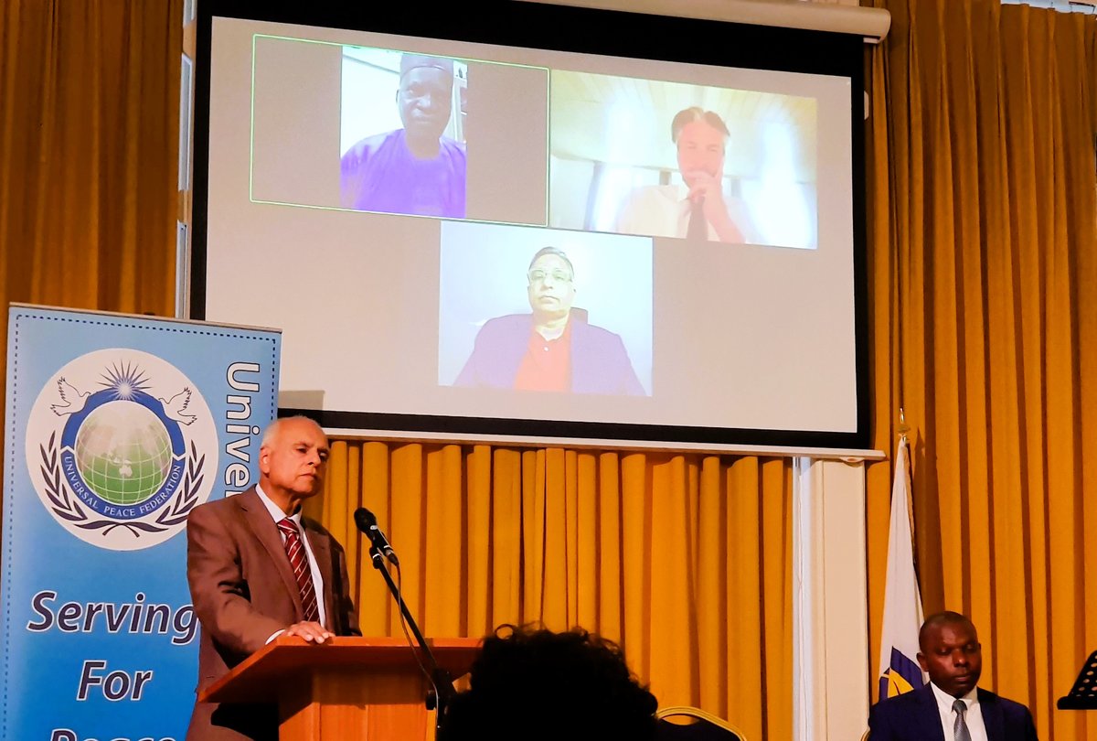 ukUPF's tweet photo. 'Global South Perspectives on Ukraine-Russia War &amp; Consequent Geopolitical Tensions.' See https://t.co/TLitcNkQxG  Dr Afzal Ashraf, Hon Muhammad Azhar Siddique, Prof Saleh Dauda, Amb. Emmanuel Njoku, Dr Mark Donfried. 18 July Universal Peace Federation - UK event. #UPF #ICD https://t.co/bK2K8EHjEj