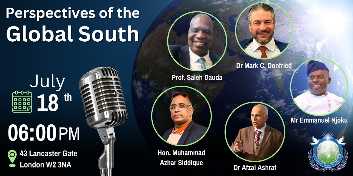 ukUPF's tweet photo. 'Global South Perspectives on Ukraine-Russia War &amp; Consequent Geopolitical Tensions.' See https://t.co/TLitcNkQxG  Dr Afzal Ashraf, Hon Muhammad Azhar Siddique, Prof Saleh Dauda, Amb. Emmanuel Njoku, Dr Mark Donfried. 18 July Universal Peace Federation - UK event. #UPF #ICD https://t.co/bK2K8EHjEj