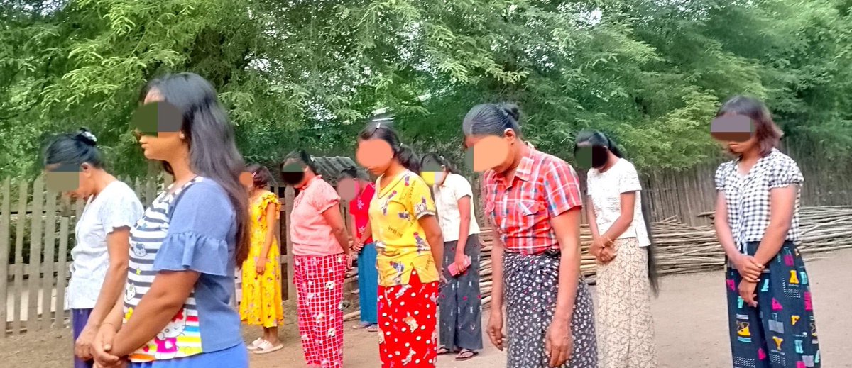 The protesters of Arr Man Thit Strike from a village of #Salingyi Twp, #Sagaing Region, joined demonstration to uproot the #MilitaryDictatorship on Aug6.

#AcceptNUGRejectMilitary 
#2023Aug6Coup    
#WhatsHappeningInMyanmar