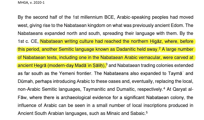 HNbelto's tweet photo. 5-لاتوجد أي ��حوث حديثة تدعم مقولة نشوء العربية الفصحى على يد الاسماعيليين او العدنانيين وغيرهم. هناك نظرية اكاديمية تفيد بإنها مجرد لغة حديثة على الحجاز جلبتها الأقوام المهاجرة من الشام
وأن لغويات وسط وشمال الجزيرة(نجد/الحجاز) مجرد عدد هائل من النقوش الغير مفهومة/اللاعربية https://t.co/IJQMu5NW5G