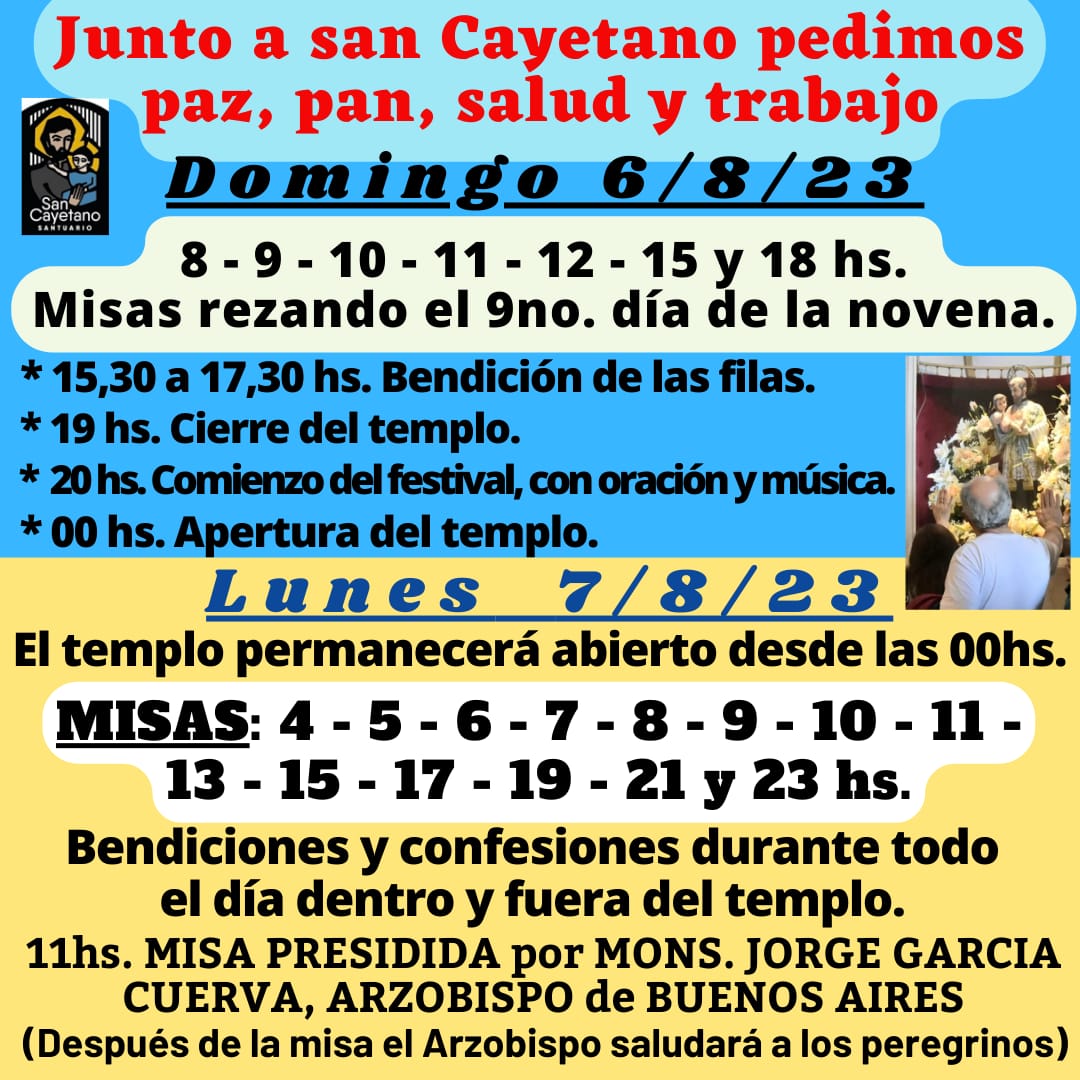 SCLiniers's tweet photo. Ya estamos a horas de la Fiesta Grande de nuestro querido San Cayetano 🙏🌾 https://t.co/uEcKRliLSl