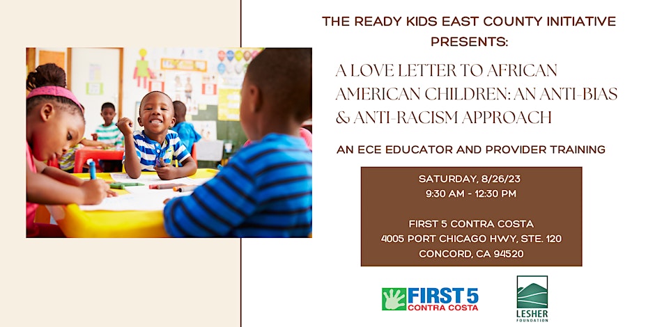 First5CoCo's tweet image. 📣 Join us for an in-person #ECETraining on 8/26, 9:30 am - 12:30 pm! Discover an #AntiBias &amp;amp; #AntiRacism approach with a focus on African American children. Let's create a future of inclusivity and belonging. #EarlyChildhoodEducation

Register here: buff.ly/45i2zmf