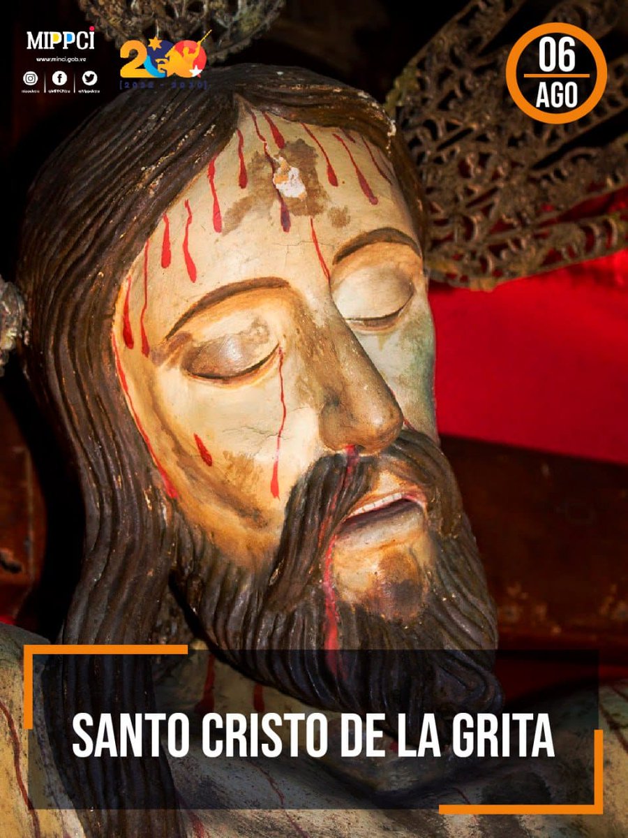 #06Agosto
#SantoCristoDeLaGrita
#Efémerides🗓️: ¡Hoy celebramos los 413 años de la aparición de San Cristo de la Grita! 💛💙❤️
Una tradición que ha sobrevivido al tiempo y ha llenado de fe y devoción a todos sus seguidores.
 ¡Que su luz siga guiando nuestros corazones!✝️♥️🇻🇪