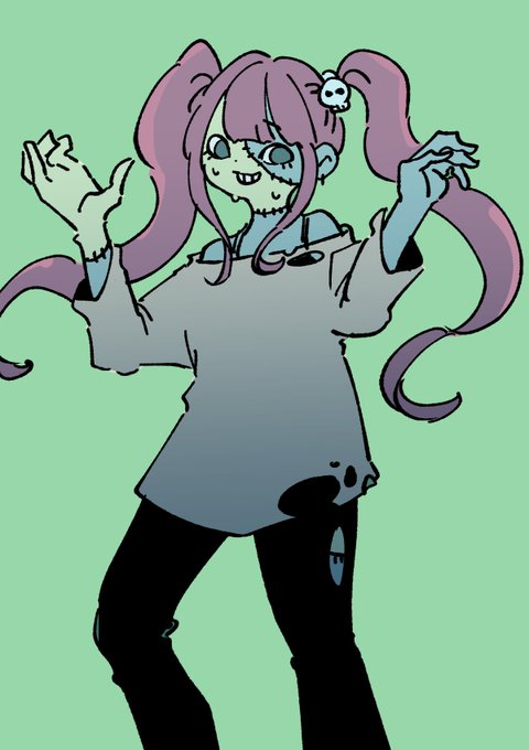 「pink hair zombie」 illustration images(Latest)