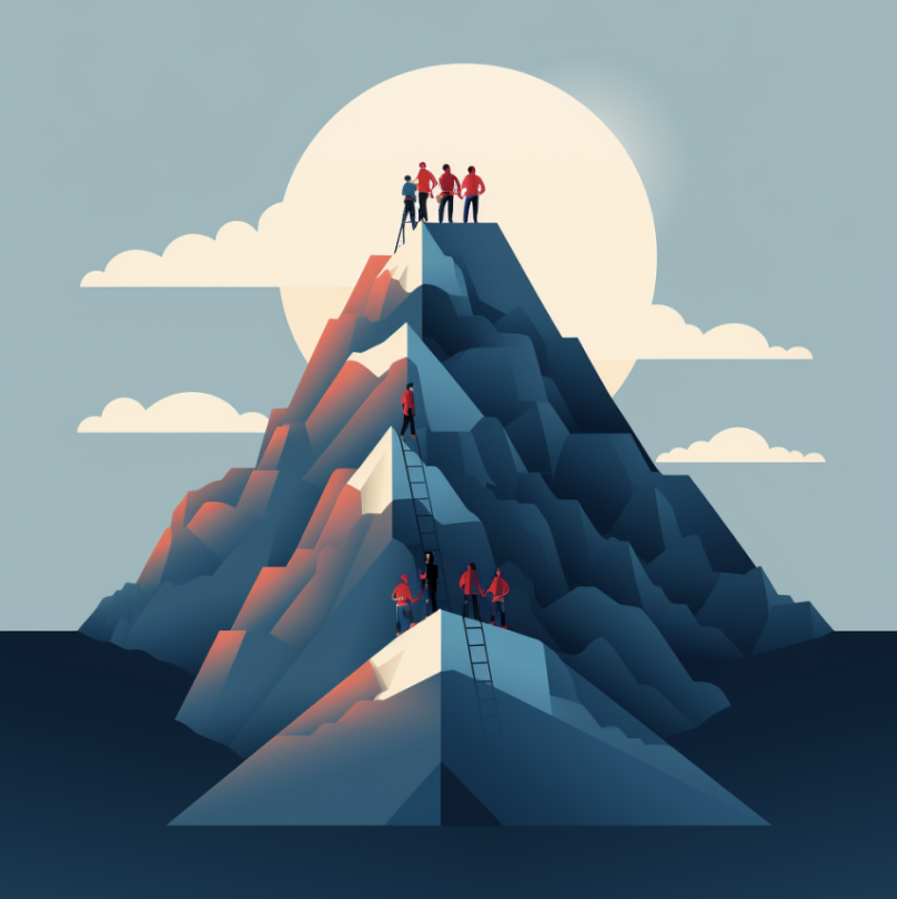 As leaders, we face a crossroads of hard choices every day. 

It's like choosing between different mountains to climb.

Our beliefs in ourselves and our teams guide our actions.

Choose your mountain and start the climb. 

It's hard, but it's our hard.