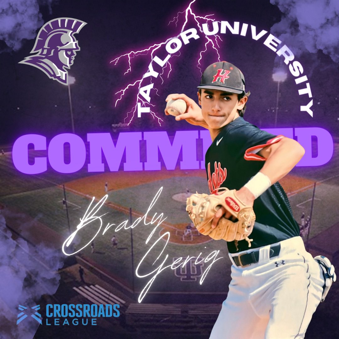bradygerig's tweet image. I am excited to announce my athletic and academic commitment to Taylor University. I would like to thank God, my parents, and all the coaches I have had along this journey. I would also like to thank Coach Gould and Coach Barber for this opportunity. Go Trojans!! 🟣⚪️