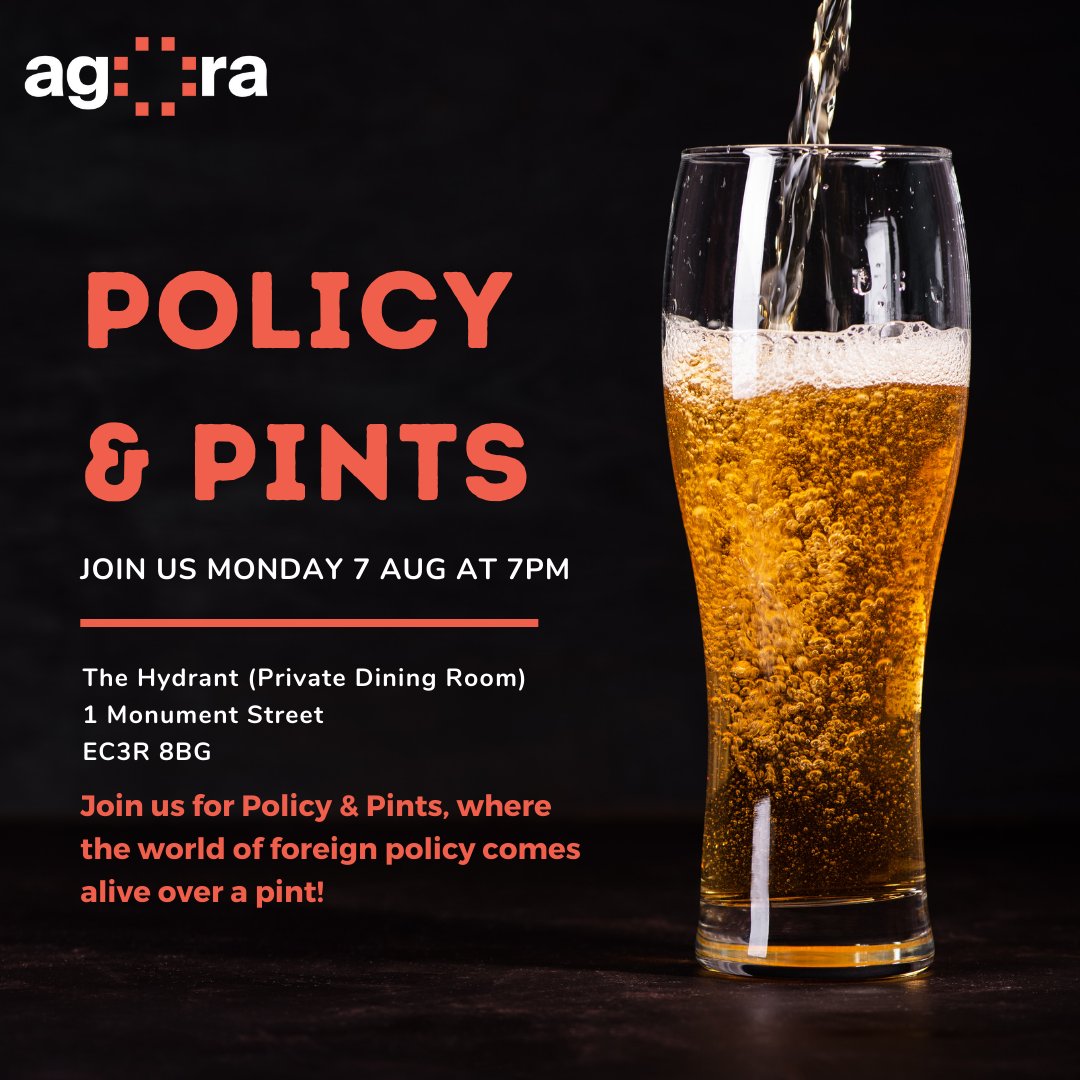 🟠 If you're in London, don't forget to join us for our August edition of Policy &amp; Pints tomorrow! It's a great opportunity to exchange ideas, debate perspectives, and create meaningful connections with fellow policy enthusiasts

New faces are always welcome😊