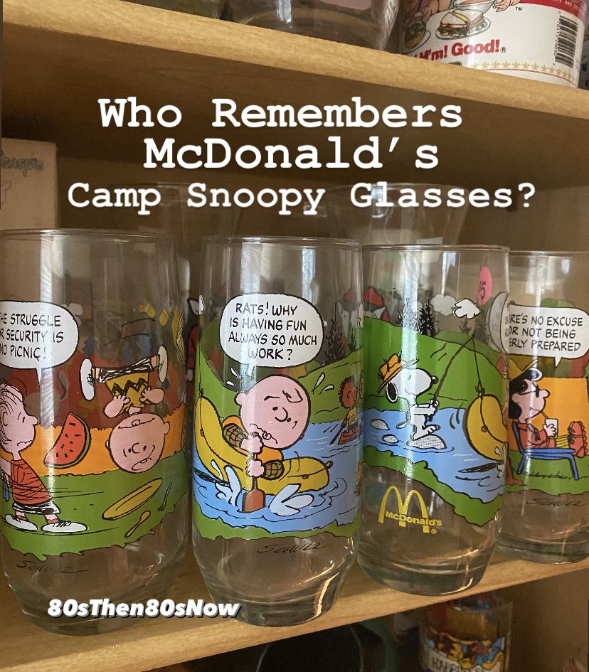 80sThen80sNow's tweet photo. In 1983 McDonald’s Released “Camp Snoopy” Glasses.  They Were Cool Then.  They’re Still Cool Now.  

#Mcdonalds #FastFood #Snoopy #CharlieBrown https://t.co/3sXvxwvrb7