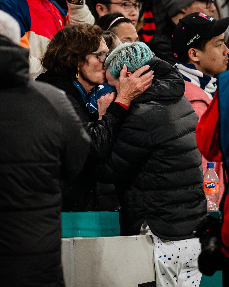 NWSL's tweet photo. Megan Rapinoe and her mom after her final World Cup match 🥹 https://t.co/vQItH74imF