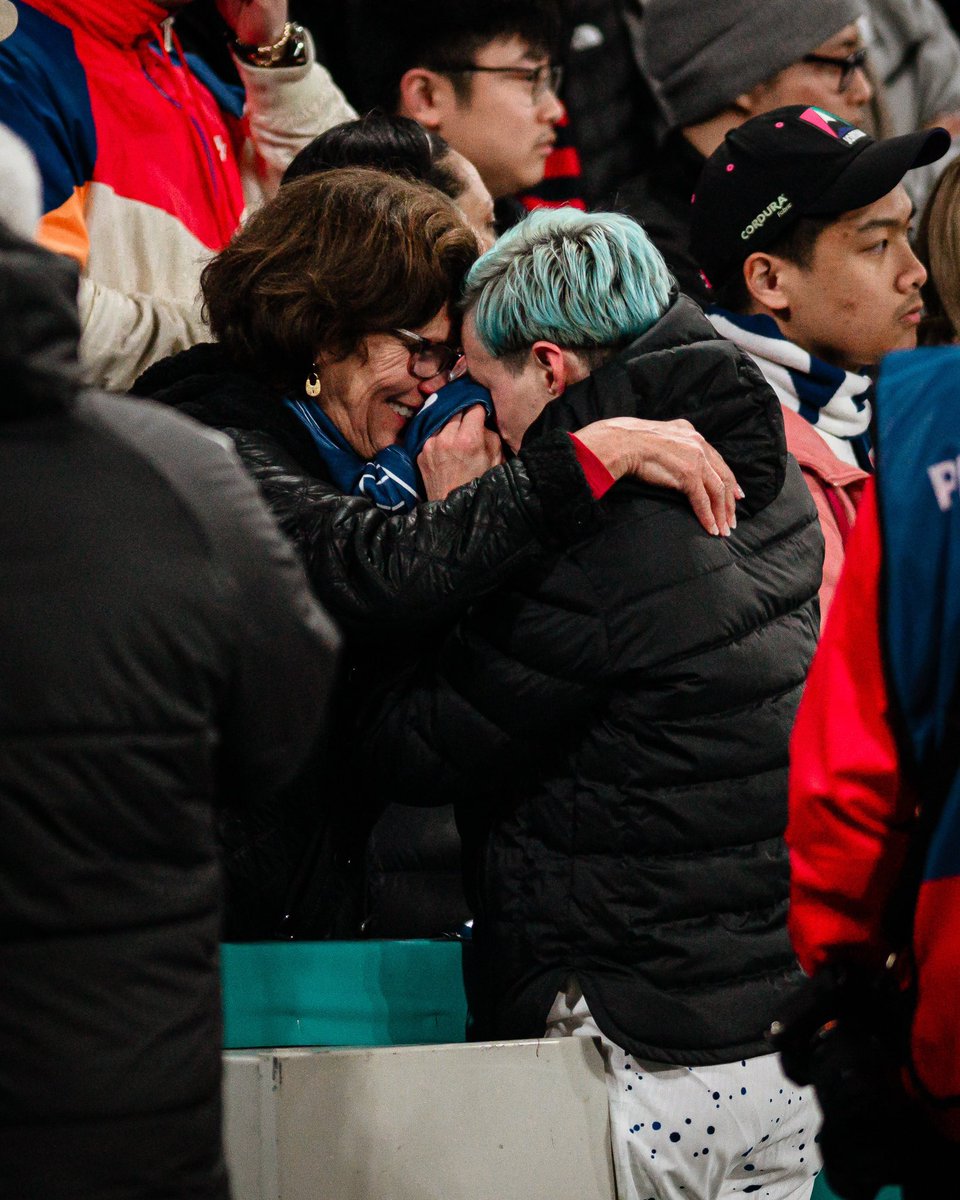 NWSL's tweet photo. Megan Rapinoe and her mom after her final World Cup match 🥹 https://t.co/vQItH74imF