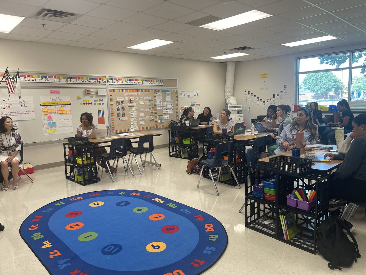 sara_r_graff's tweet photo. TLD is thrilled to showcase the model classrooms premiering this school year! The ELSTs received training in the model classroom on K-2 Super Stations so they can support teachers will the roll out! @GISDLiteracy @GISDTLD https://t.co/SkCB151bGR