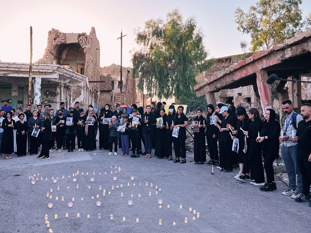 📢Yezidi orgs Survivors' Voices Network + Hope Givers group turn outward with first ever public events, in
🕯️remembrance🕯️ of the 9 years since Daesh's genocide against #Iraq's #Yezidi population.
 
Read the press release here: bit.ly/3OLrl8T