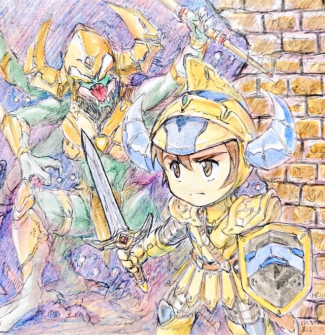 今日のファンアートは『THE TOWER OF DRUAGA』!やっぱりドルアーガVSギルという構図は凄く熱い! #ドルアーガの塔