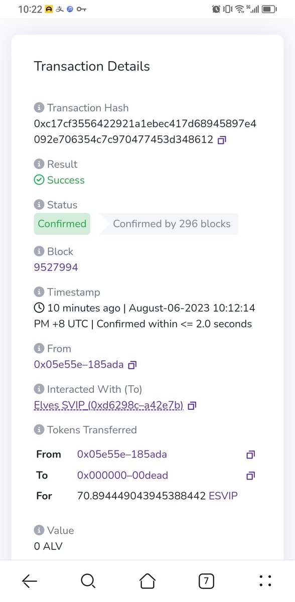 The developer of AlveyChain just purchased 70.89 ESVIPs and destroyed them through a black hole. 

Observation link：alveyscanold.com/tx/0xc17cf3556…

ESVIP  only 2396 in circulation.
<a href="/Naur_ALV/">Naur 🧝‍♂️</a> #AlveyChain  #cryptomarket #Crypto #trading #Bullish #alvey #vrexchange #BSC $walv