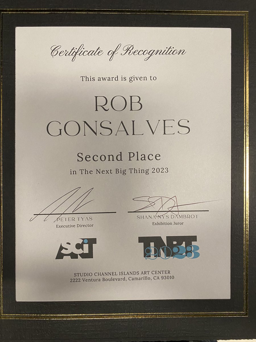 It's official! I am an award-winning* filmmaker.
You can see my masterpiece** here: youtube.com/watch?v=n91fZE…

#animation

* Certificate of Recognition, Second Place in The Next Big Thing 2023, Studio Channel Islands Art Center

** Muybridge Derby, running time 1 minute 33 seconds
