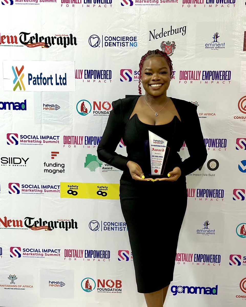Kolokodess's tweet photo. August is off to a great start for us @shecodeafrica! 😍🥳

Yesterday out of 5 nominees from 3 African countries, we had the honour of receiving the 2023 “African Non-Profit of the year” Award for our organisation at the social impact marketing summit!

This recognition means the world to us as it validates the unwavering commitment of our entire team and the remarkable community of 23,000+ African women in tech who inspire us every day to go big or go home!

While starting She Code Africa, I envisioned a future of inclusivity and empowerment, where women thrive in the tech industry. Winning this award reaffirms that our mission is making a real difference out there.