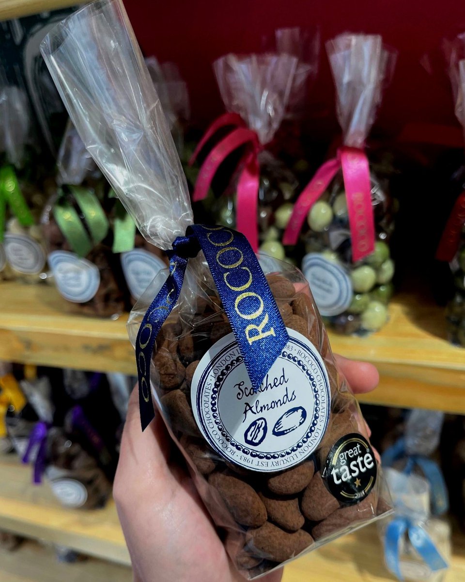 Our Dusted Scorched Almonds have triumphed once again, claiming the prestigious Great Taste Award! 🏆 

These provencal almonds are toasted, caramelise and rubbed with herbs and vanilla, before being enrobed in dark chocolate and rolled in cocoa powder.