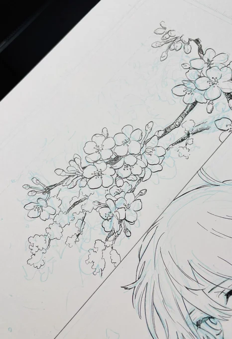 ここから暫くネームだから漫画家の証拠が出せない 終君の描きかけの桜を見せます