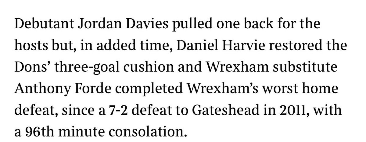 StephenKitching's tweet photo. It’s a very minor annoyance after shipping 5 goals yesterday, but Jordan Davies has over 100 appearances for Wrexham @TimesSport https://t.co/3blIdgcQWY