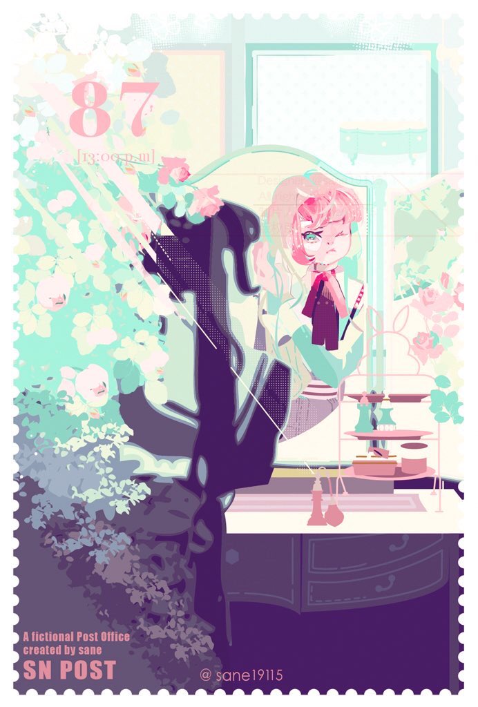 1girl solo flower long hair hat plant dress  illustration images