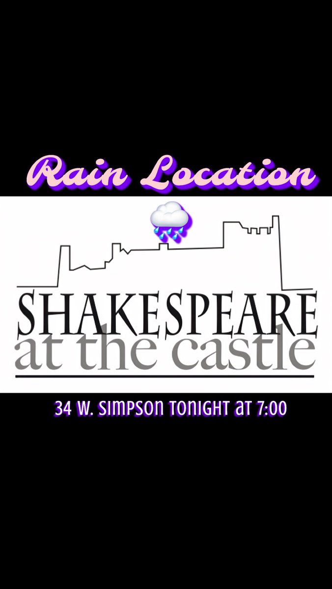 Even though the thunderstorms are sending us inside tonight… we still have a GREAT show for you! Come join us at UMU Giese Center at 7:00!! Tickets available at the door