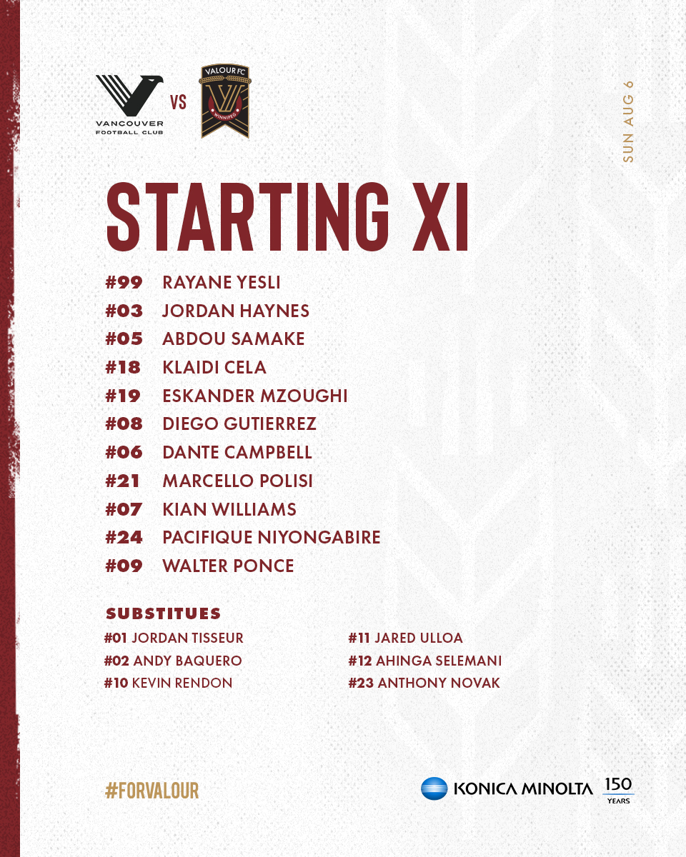 CA_AtHome's tweet photo. 🇨🇦 CanPL
It's Women and Girls in Sport night for @vanfootballclub as they welcome @valourfootball to town in the third match of the weekend!
#VancouverFC and #ForValour team news is in at Willoughby Community Park:
⏰: 2pm PT | 4pm CT
📺: @onesoccer @fuboTV
#VFCvVAL | #CanPL https://t.co/64zFLF0r1U