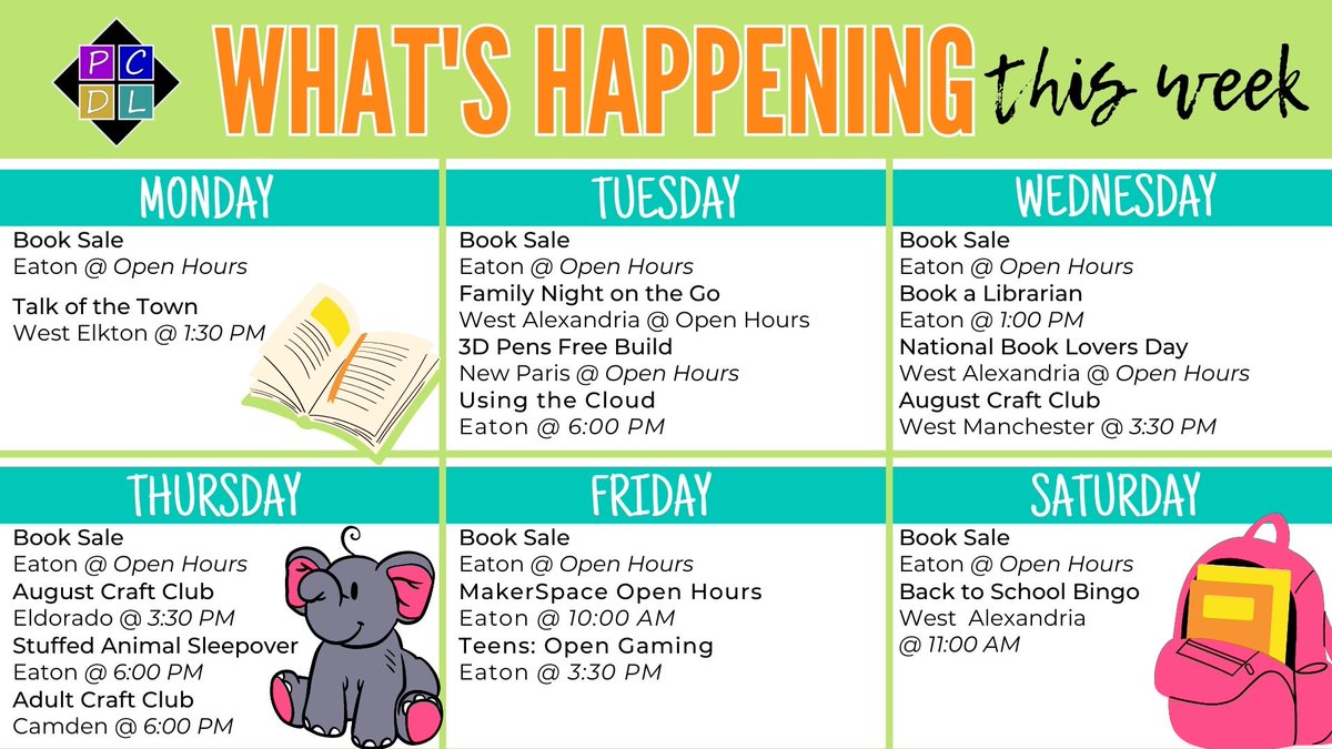 Enjoy these final days of summer, and join us at the library for exciting programs for all ages. For more information, visit preblelibrary.org/events