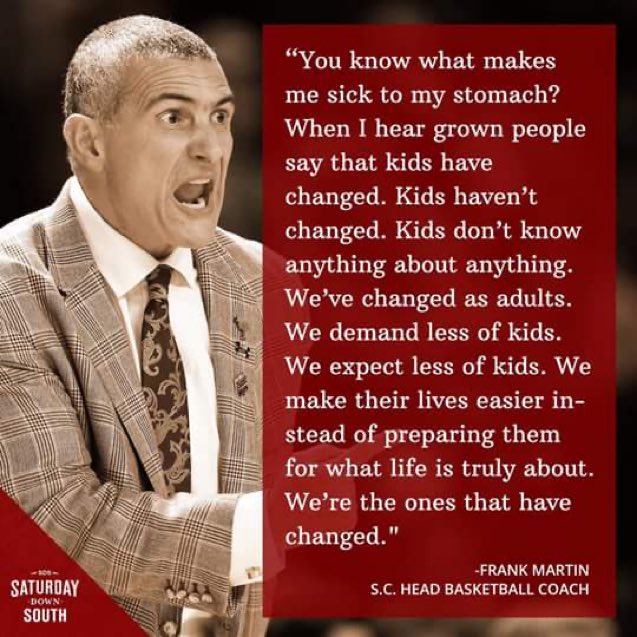 TheHoopHerald's tweet photo. Frank Martin on expectations changing for young people

Agree? https://t.co/z2Hi2q6DTT