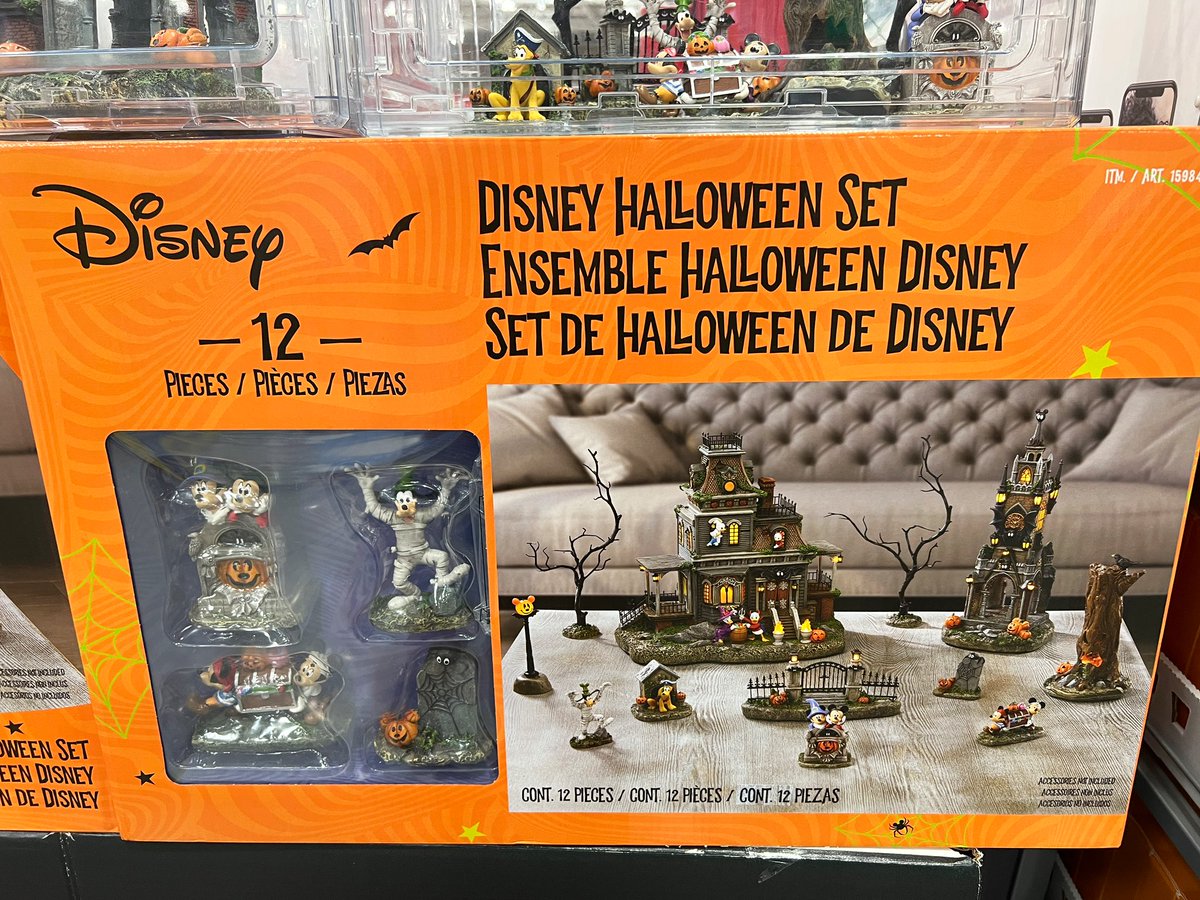 Disney Halloween Village 12 piece set for $100 at Costco.