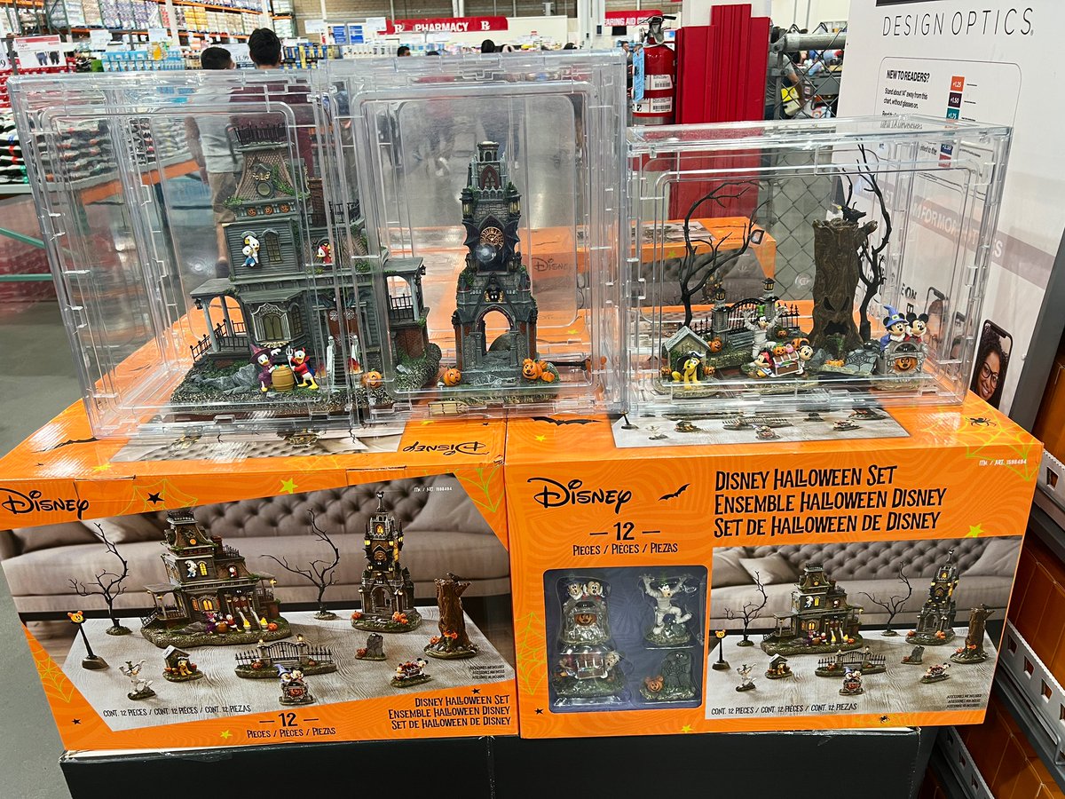 Disney Halloween Village 12 piece set for $100 at Costco.