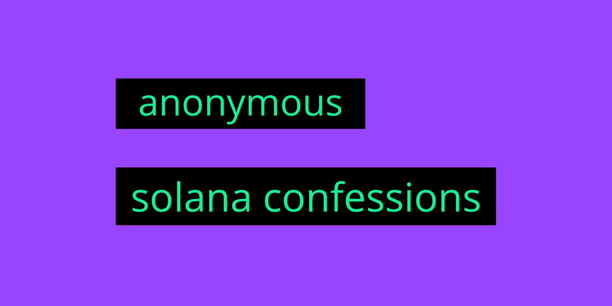Solana Confessions tweet media