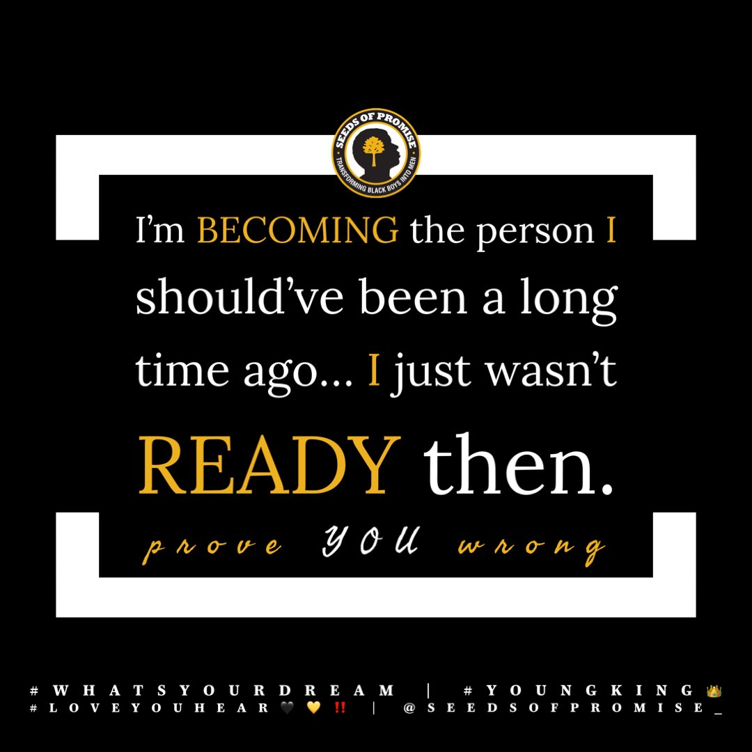 Seedsofpromise_'s tweet photo. Sup #King👑 ,
The life you want can be achieved once we are ready to mature and start placing accountability on ourselves. Control what YOU can and let the rest fall into place. #YouVsYou 

#WhatsYourDream #YoungKing👑 #LoveYouHear🖤💛‼️ #SeedsOfPromise https://t.co/hZBTHlHQPa