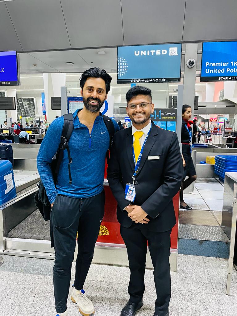 Proudly presenting , Mr. Hasan Minhaj our Global Service Customer ! All they way to EWR , from DEL!!!