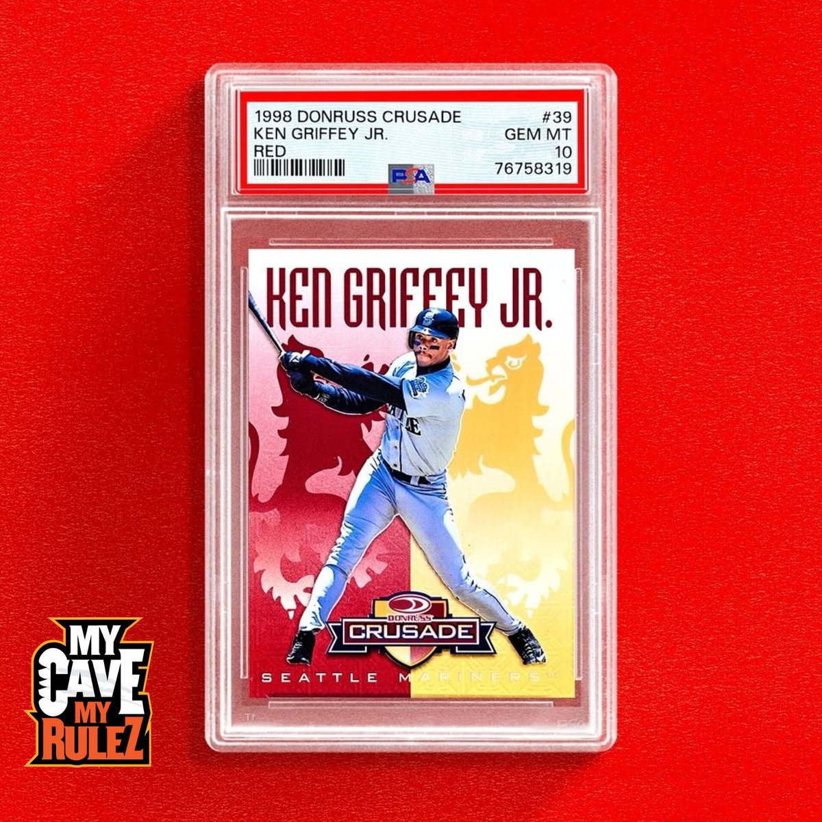ClizzyHouston's tweet photo. Swinging into perfection! 🏆⚾ Ken Griffey Jr.'s iconic 1998 Donruss Crusade card has reached the pinnacle with a pristine PSA 10 grade. A true gem from the diamond's legend. ⭐ #KenGriffeyJr #CrusadePerfection #PSA10Gems #BaseballCardMagic #IconicCollectibles https://t.co/4lptpcgdIy