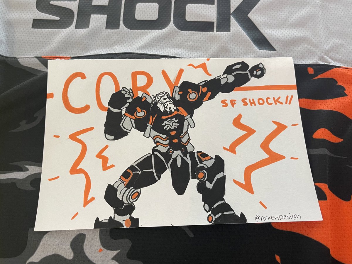 CoryDigz's tweet photo. THIS IS SO COOL 🙏🧡

@ArkenDesign bout to make me cry today, Shock fans best fans! 🧡 https://t.co/kEYpZ4EAzT