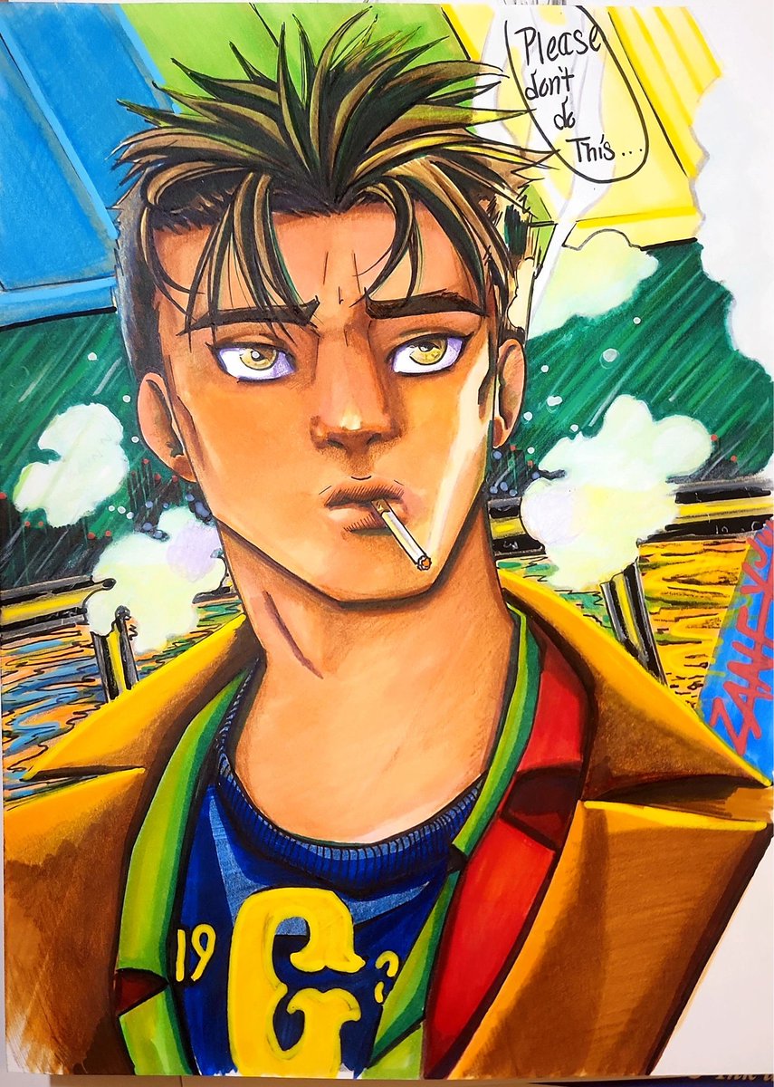 Zaneyhacknslash's tweet photo. This shit always looks better in person
#ArtistOnTwitter #traditionalart #traditionaldrawing #markerart
#mangaart #mangadrawing #animestyleart #mixedmediaart #originalcharacter #originalstory #kenichiro #ken #sugita #scififantasyart #fantasyart https://t.co/712Rju7zgl