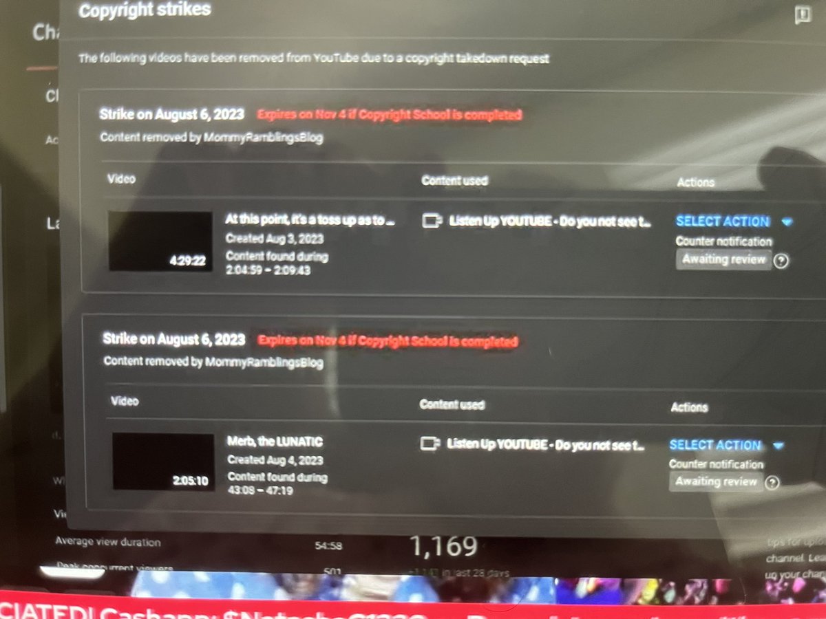 TruthInevitabl1's tweet photo. @TeamYouTube Please take notice of @carly67 has falsely struck Natasha Coopers channel 23 times, this is all fair use and @carly67 has not followed through. Mommy Ramblings Blog must be told to STOP FALSE FLAGGING and stop mass flagging! https://t.co/S034AQ8AIN