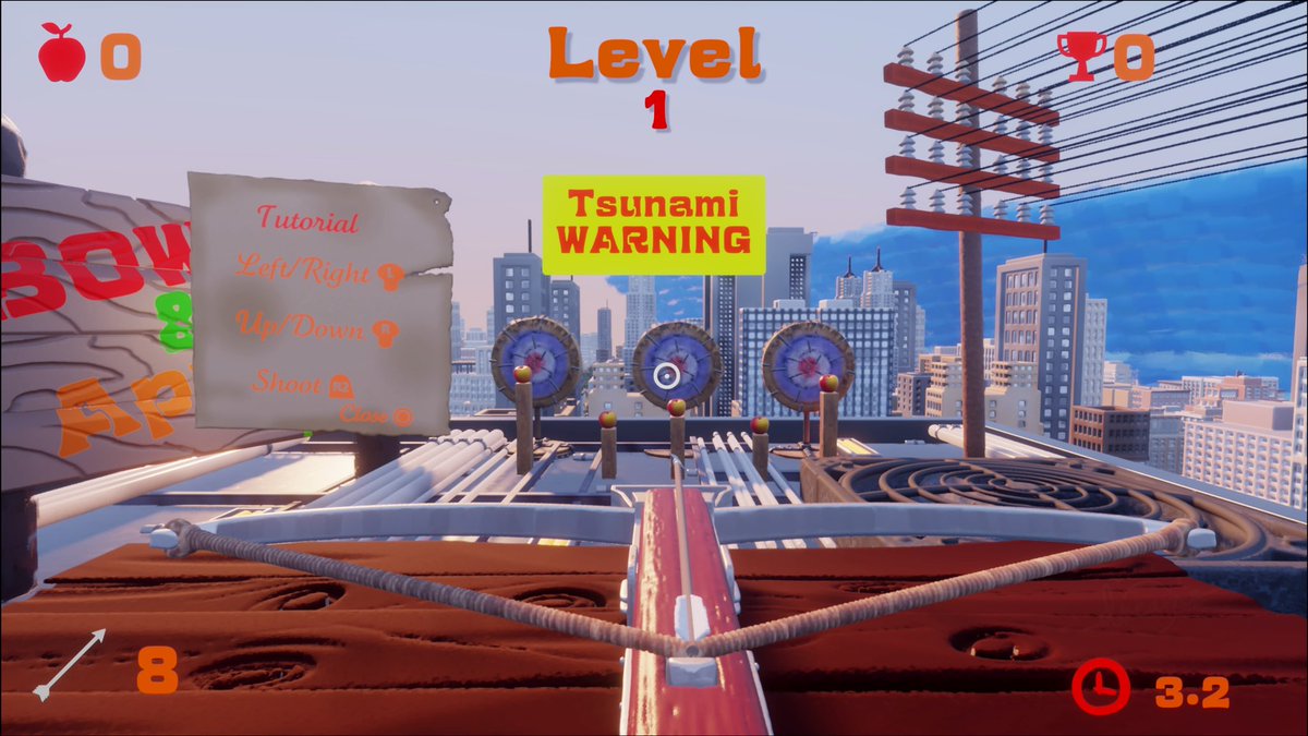 Released Hotfix Version 1.1 with an added quick tutorial in the first level. I realized after the release that I forgot to add one.  🏹🍎Bows &amp; Apples 2️⃣: Rooftop Madness 🚨OUT NOW🚨
Play Now FREE with PS+ on Dreams.
#MadeInDreams on #DreamsPS5

indreams.me/dream/mDLxtbcX…