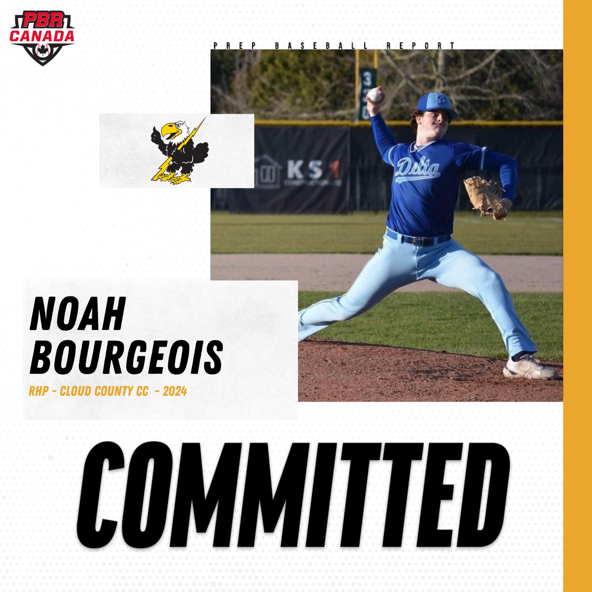 PrepBaseballBC's tweet photo. 🚨𝐂𝐎𝐌𝐌𝐈𝐓𝐌𝐄𝐍𝐓 𝐀𝐋𝐄𝐑𝐓🚨

'24 RHP Noah Bourgeois (@NoahBourgeois6) has announced his commitment to Cloud County CC.

#OffTheBoard #BeSeen🇨🇦 https://t.co/vz70ilq39Y