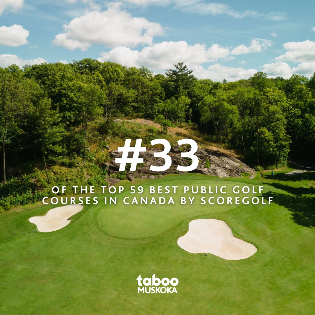 We're excited to share that the Taboo Muskoka golf course was voted #33 of the Top 59 Best Public Courses in Canada by @scoregolf and @golftown!