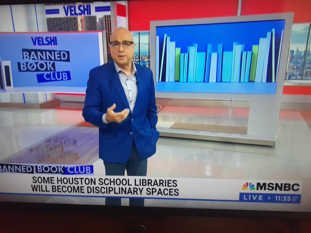 TxEdHouston's tweet photo. #HISD This Morning on MSNBC:
@AliVelshi refers to Mike Miles' plans for Houston Public School Libraries as "Insidious and Perverse"
THANK YOU @MSNBC for Featuring #HISD, the #TEA Takeover, & Mike Miles' plan to turn Libraries into Disciplinary Spaces!
#ISD #Teachers #Parents https://t.co/O0GiTcjPZM