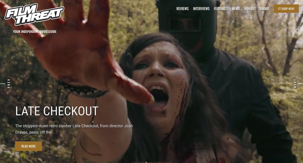 FilmThreat's tweet image. “…starts picking the partiers off one by one with an array of murder weapons.” Michael Talbot-Haynes is horrified by Late Checkout.
filmthreat.com/reviews/late-c… #SupportIndieFilm #LateCheckout #Slasher #Horror