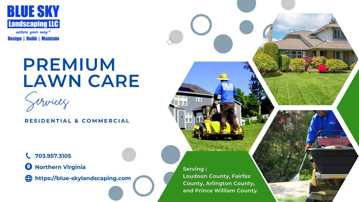 If you’re striving for that perfect lawn that you will LOVE, give us a call today at: 

(703) 957-3105 . 

Our team of professionals has the knowledge and experience needed to serve all your lawn and landscape needs, all year round!

blue-skylandscaping.com

#mowing #lawncare